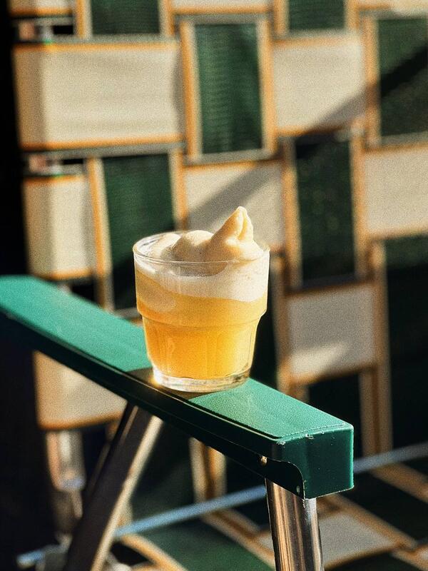 Beer float with soft serve ice cream at SMA craft bar Tbilisi